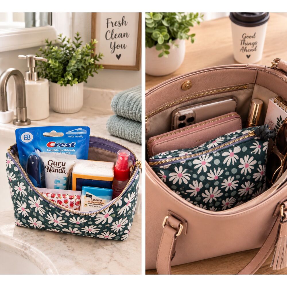Women’s Travel Work Hygiene Personal Care Hygiene Kit w/ Make Up Bag Pouch